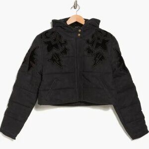 NWT Free People Fleur de Lis Denim Puffer Winter Jacket